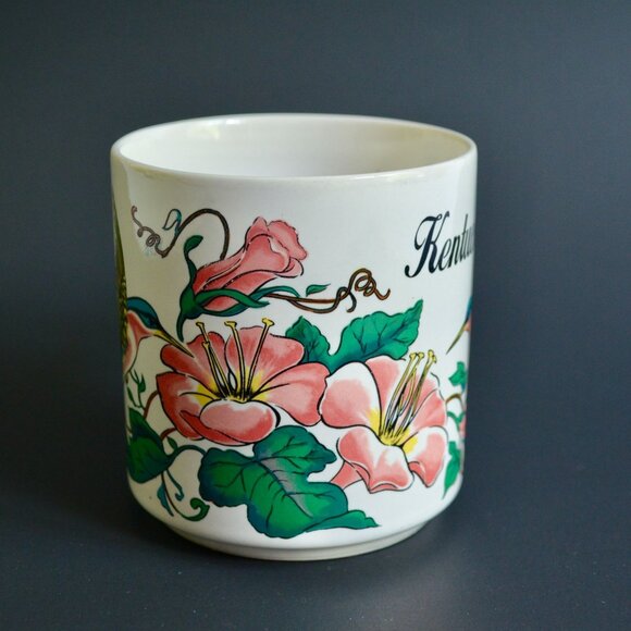 Kentucky Souvenir Coffee Mug Ceramic Hummingbird Vintage Floral - Picture 2 of 7
